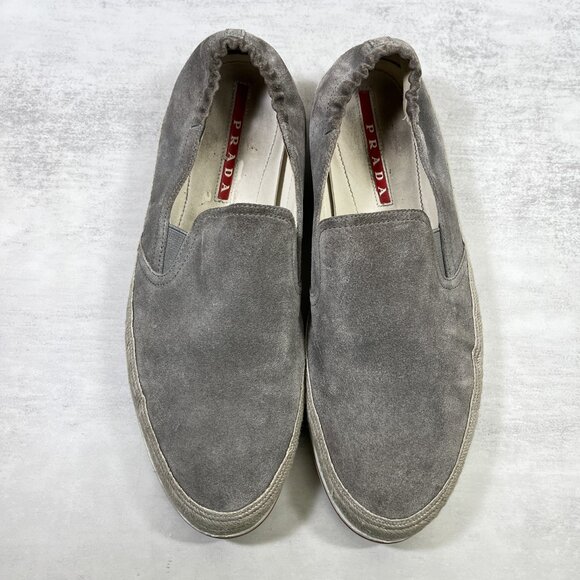 Prada Suede Leather Slip-On Boat Espadrilles - Men's Size UK 8.5 / US 9.5 - Picture 7 of 10